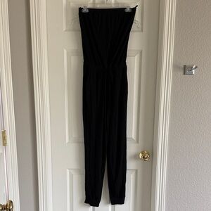 Women's Black Strapless Jumpsuit